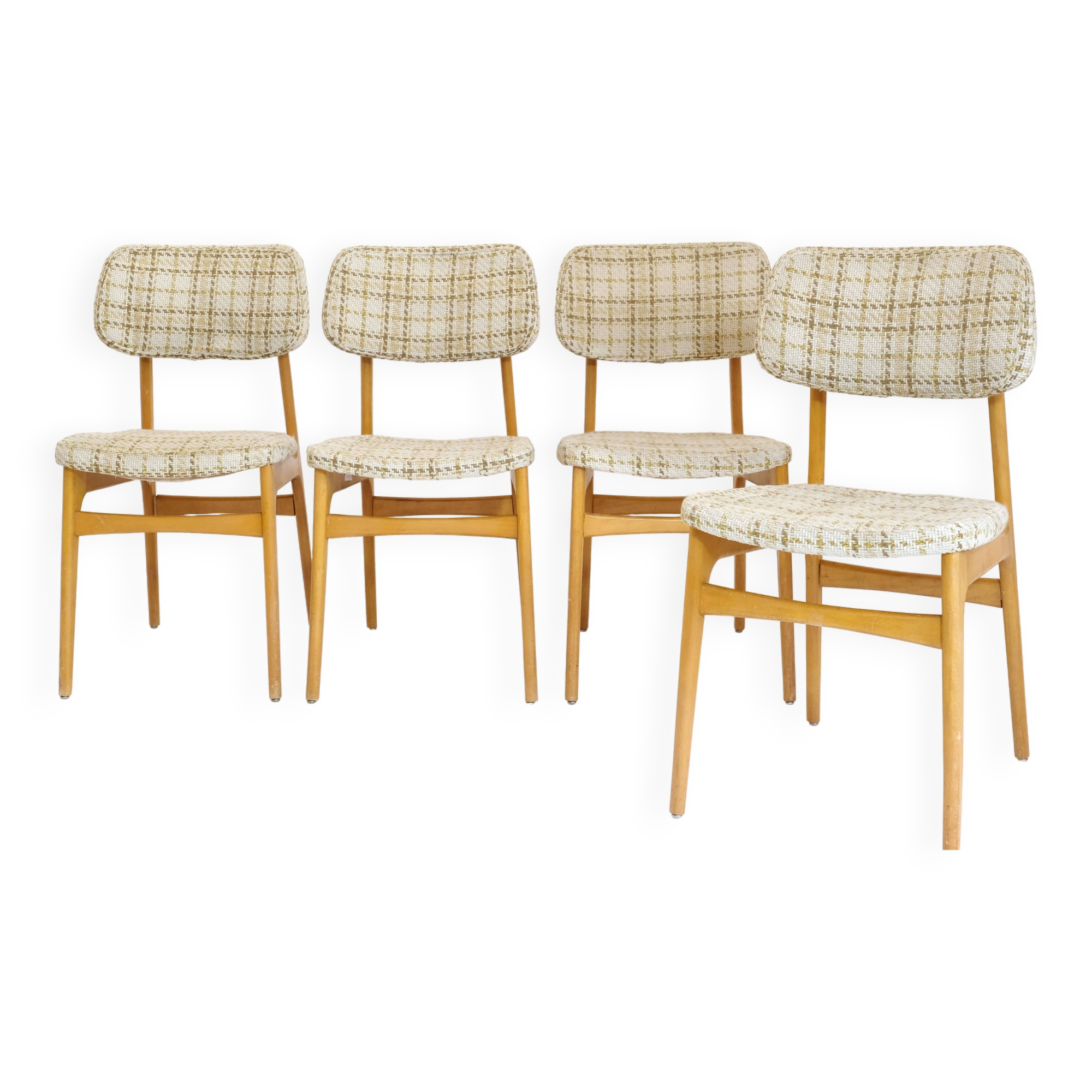 Manufrance, set of 4 chairs from the 60s.