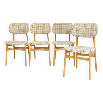 Manufrance, ensemble de 4 chaises des années 60.