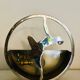 Round wall lamp metal opalescent art deco glass