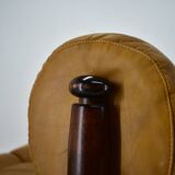 1960s Three-Seat Leather Sofa, Czechoslovakia