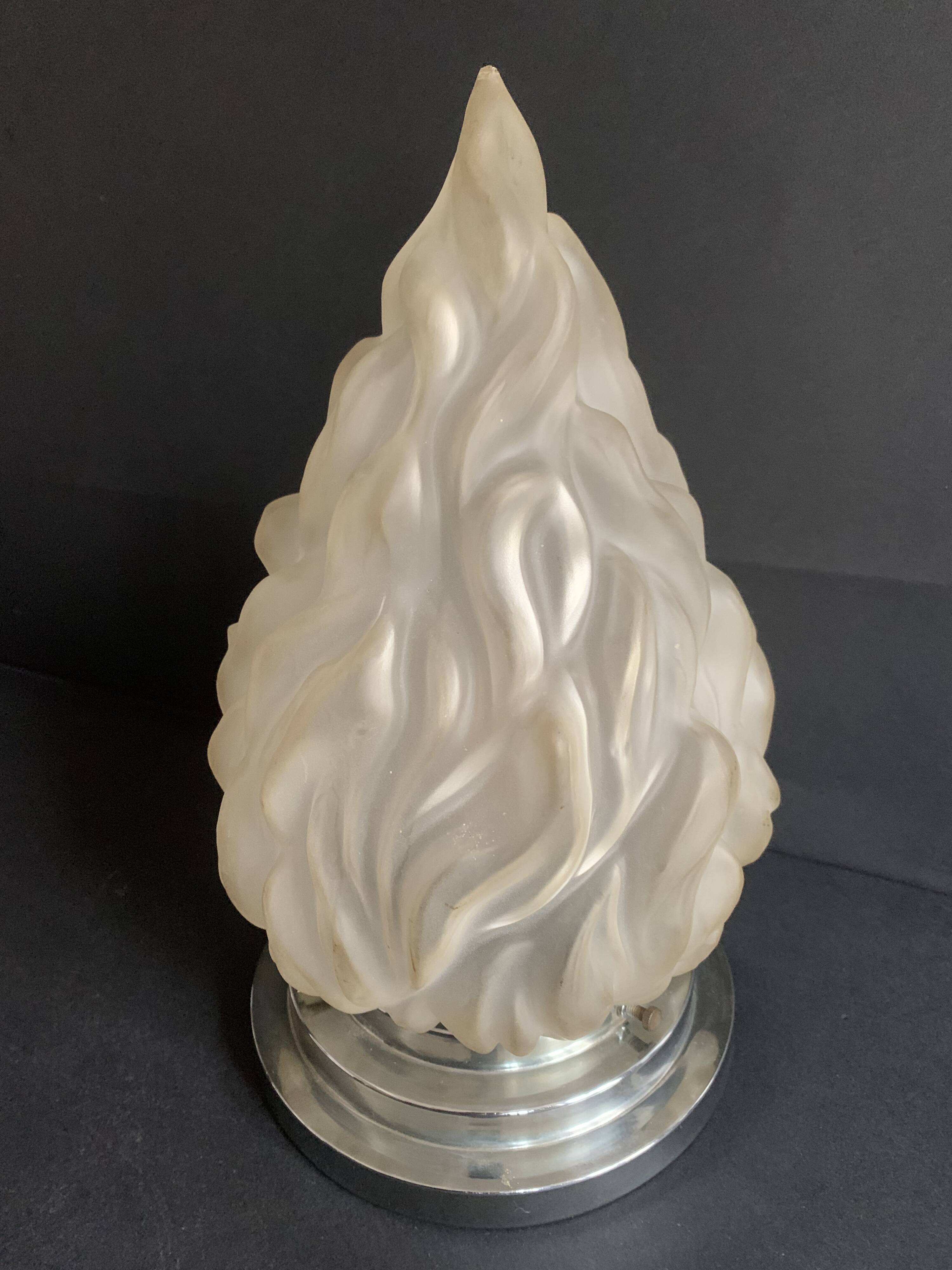 Large Art Deco flame globe lamp or ceiling light, 1920