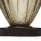 Art Deco bowl in smoked glass with geometric patterns