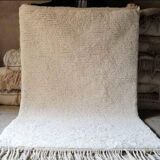 Thick white Berber carpet made of wool, BENI OUARAIN