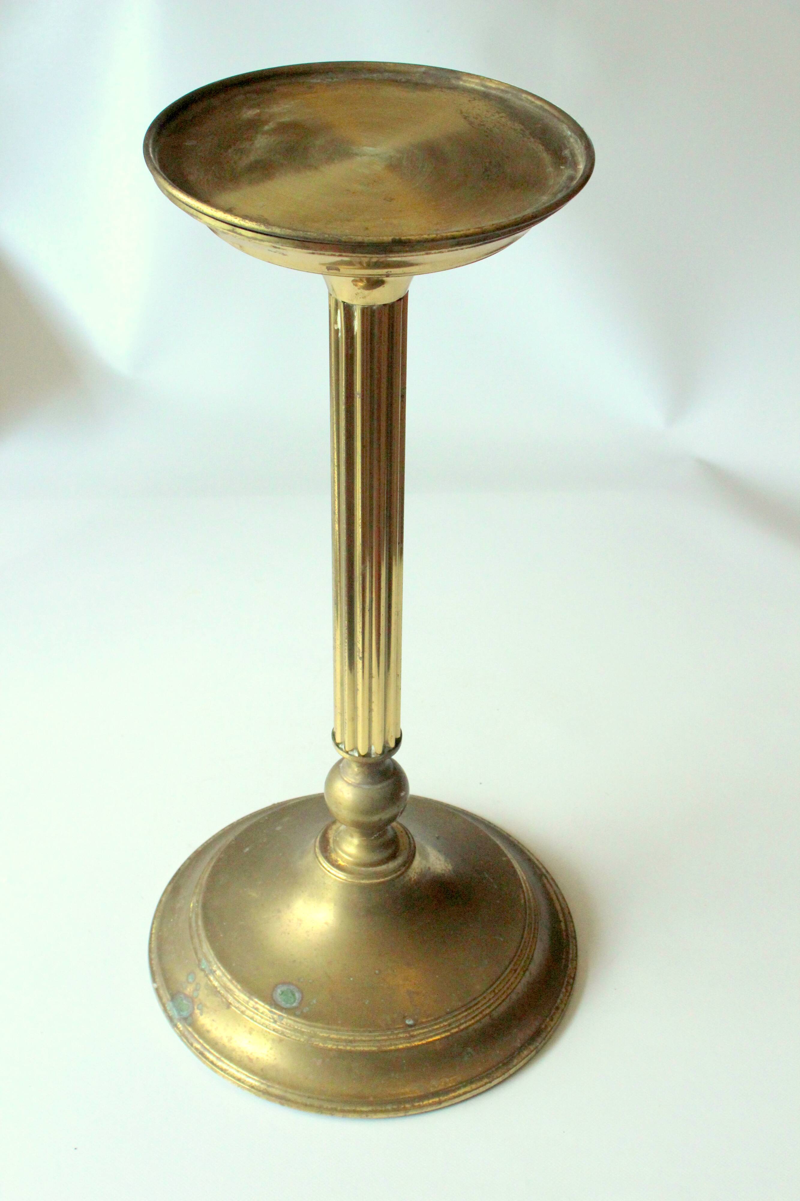 High brass and metal  pedestal - column - Vintage from the 60s