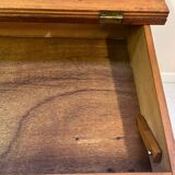 Folding wood and metal school desk