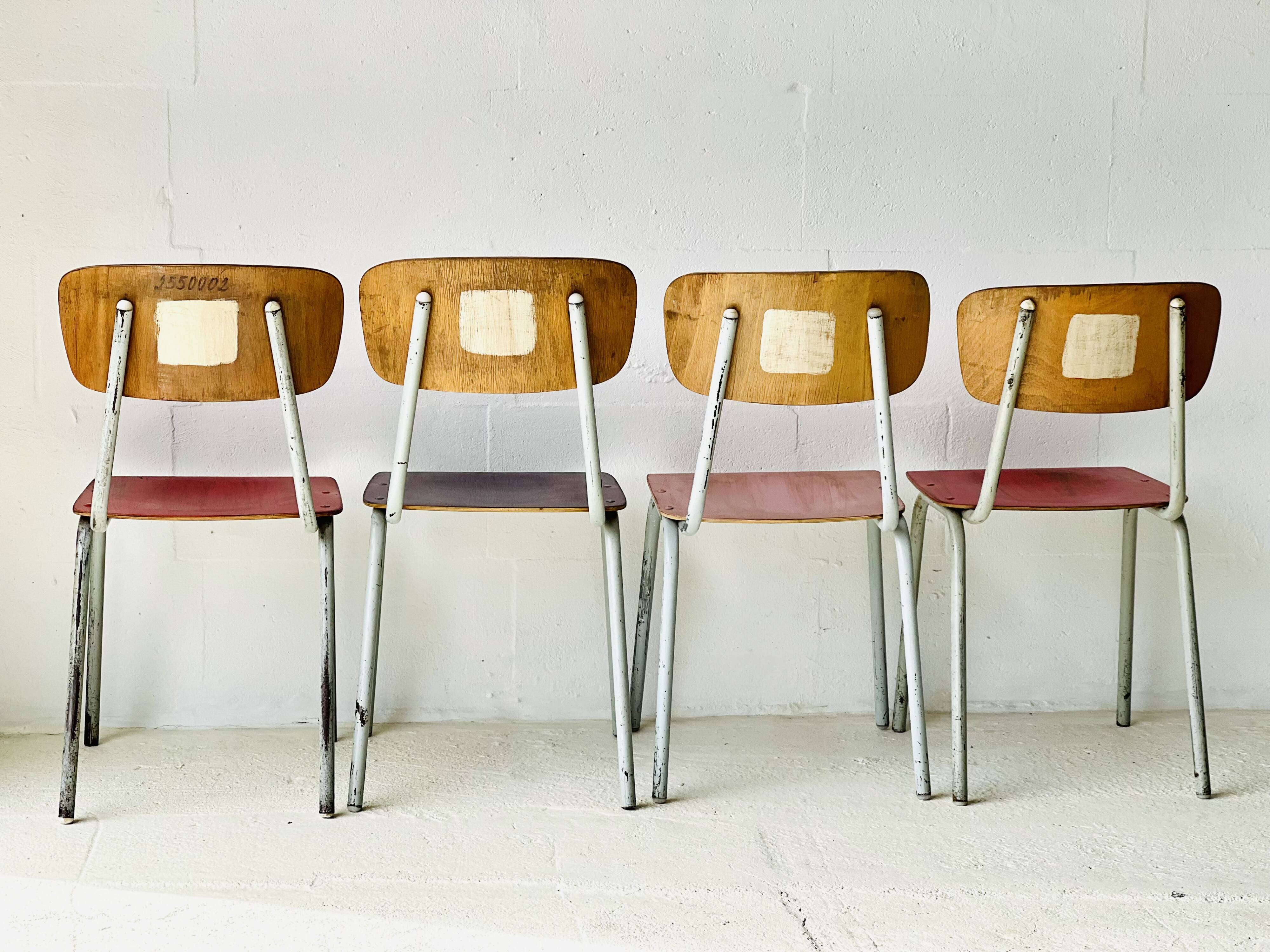 Chaises d'école Bistro, lot de 4