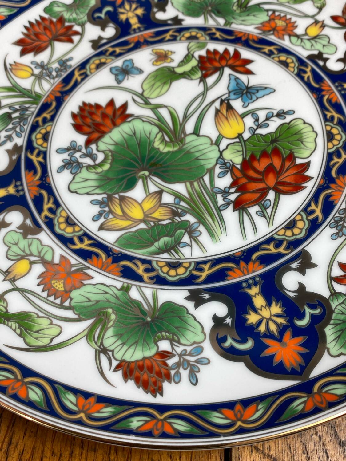 Vintage decorative porcelain plate, Japan