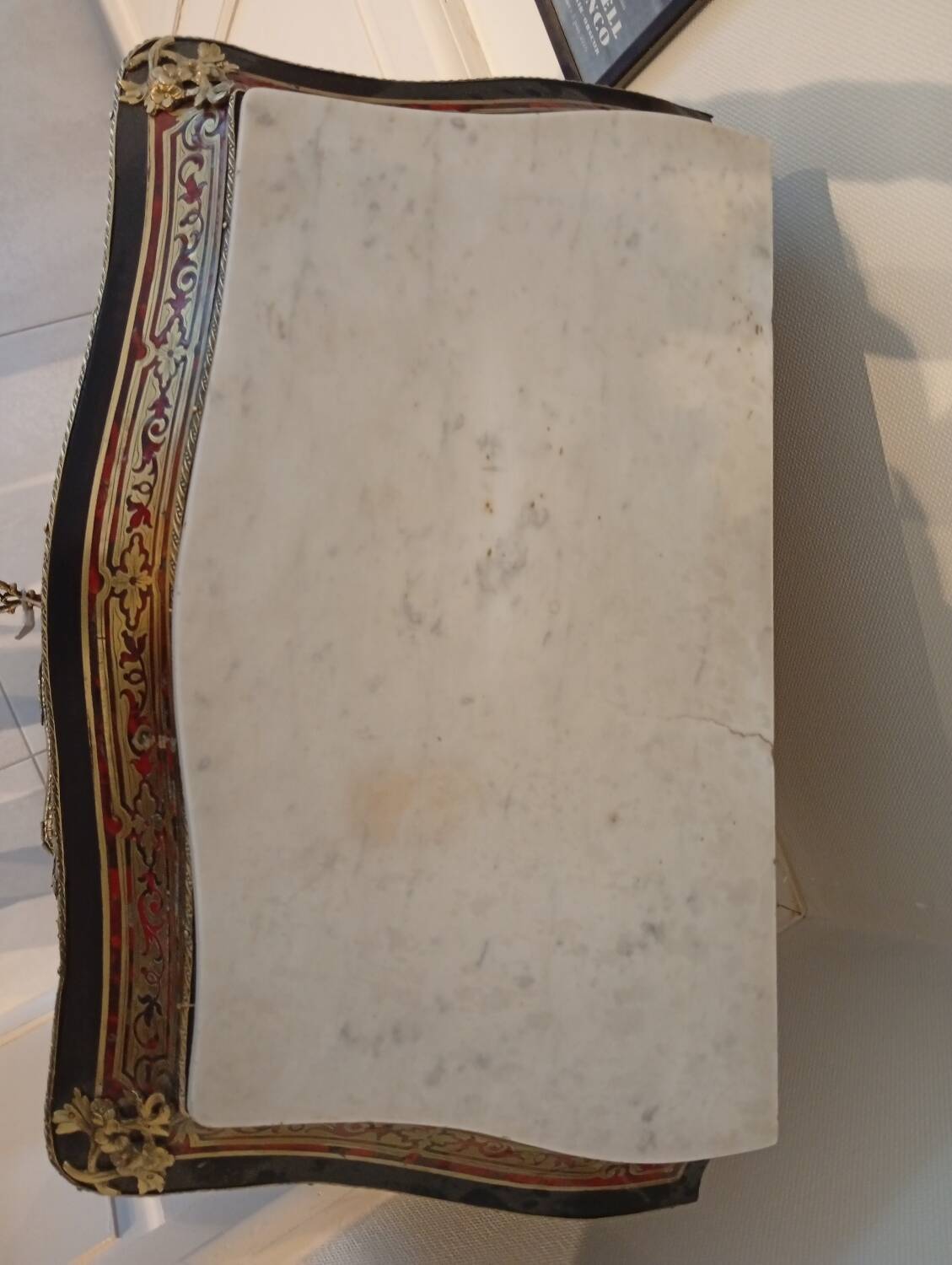 Boulle marquetry secretary desk with weekly drawer