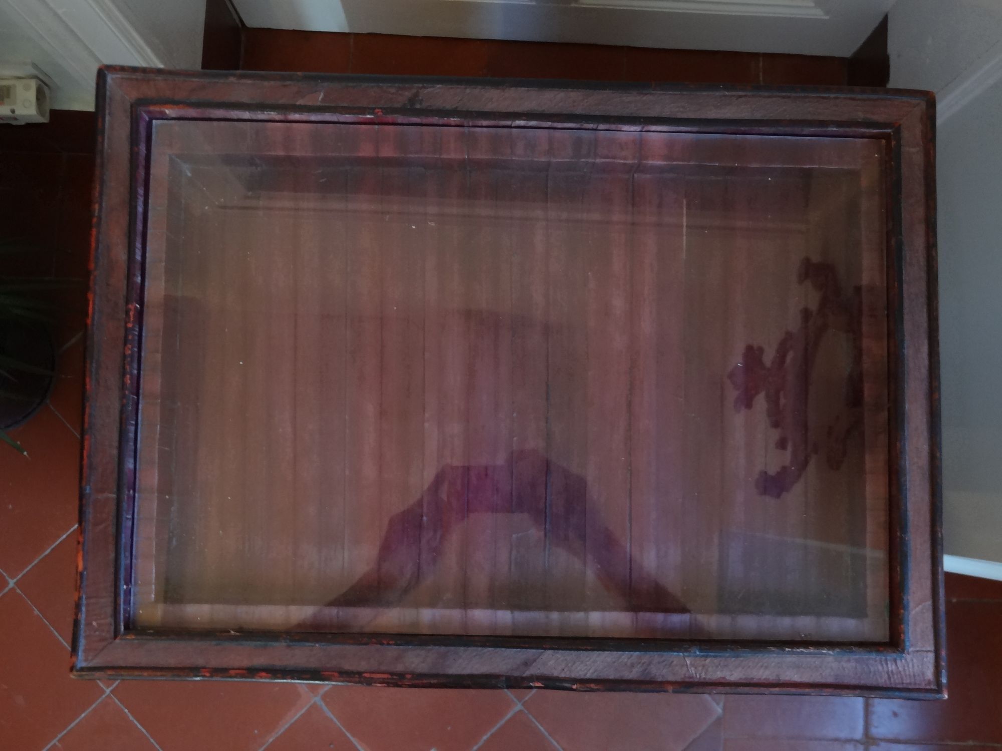 Bali furniture (sideboard) in polychromed banana leaves 54 x 91 x 38 cm