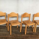 8 retro 60s vintage children's chairs wooden furniture