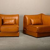 De Sede DS-19 model 'Pagoda' modular Sofa in Cognac Leather