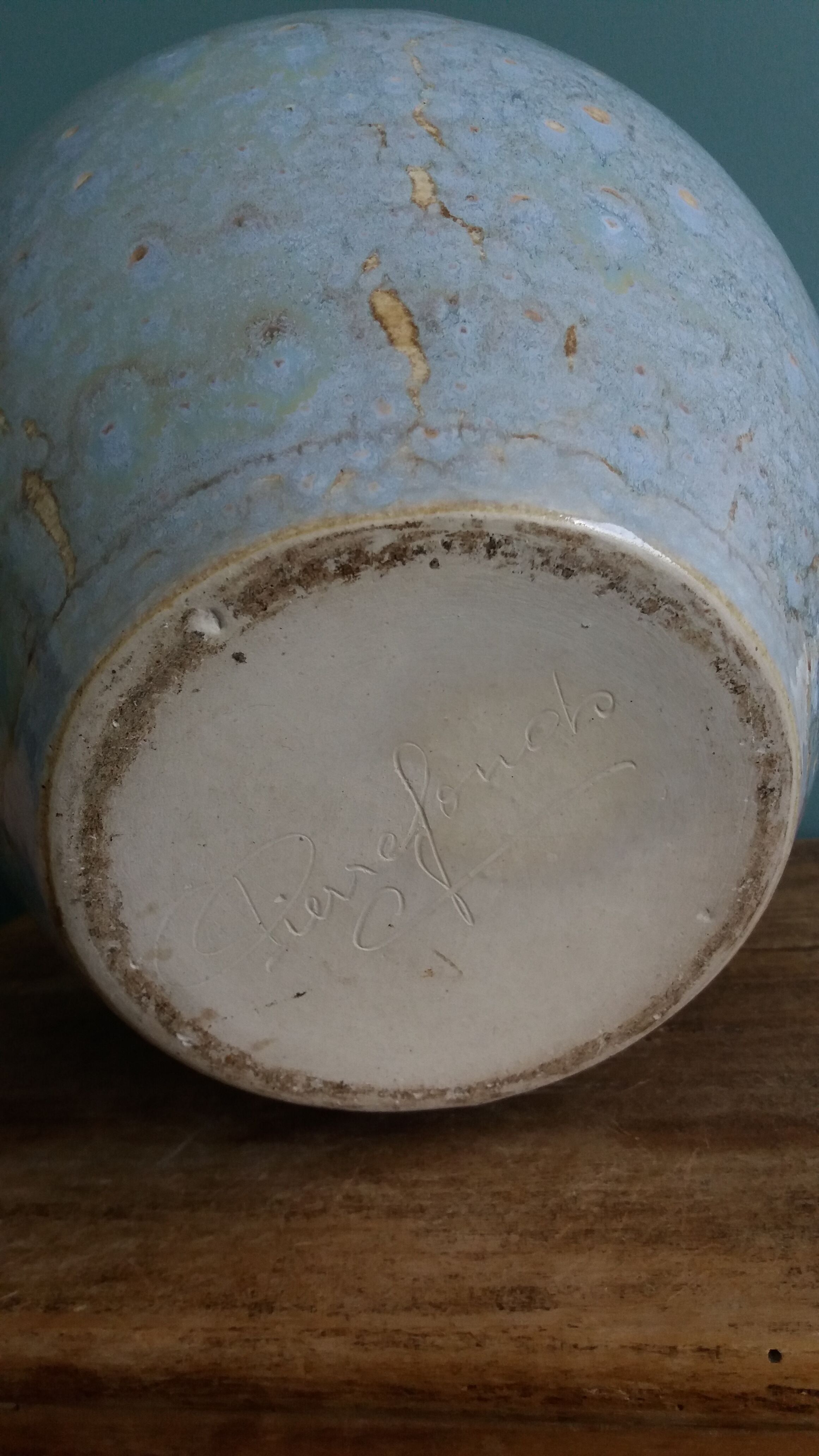 Ceramic vase jar signed Pierrefonds