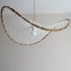 Curved rattan and rope pendant light
