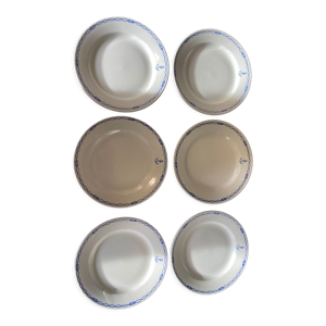 6 assiettes en porcelaine - sarreguemines