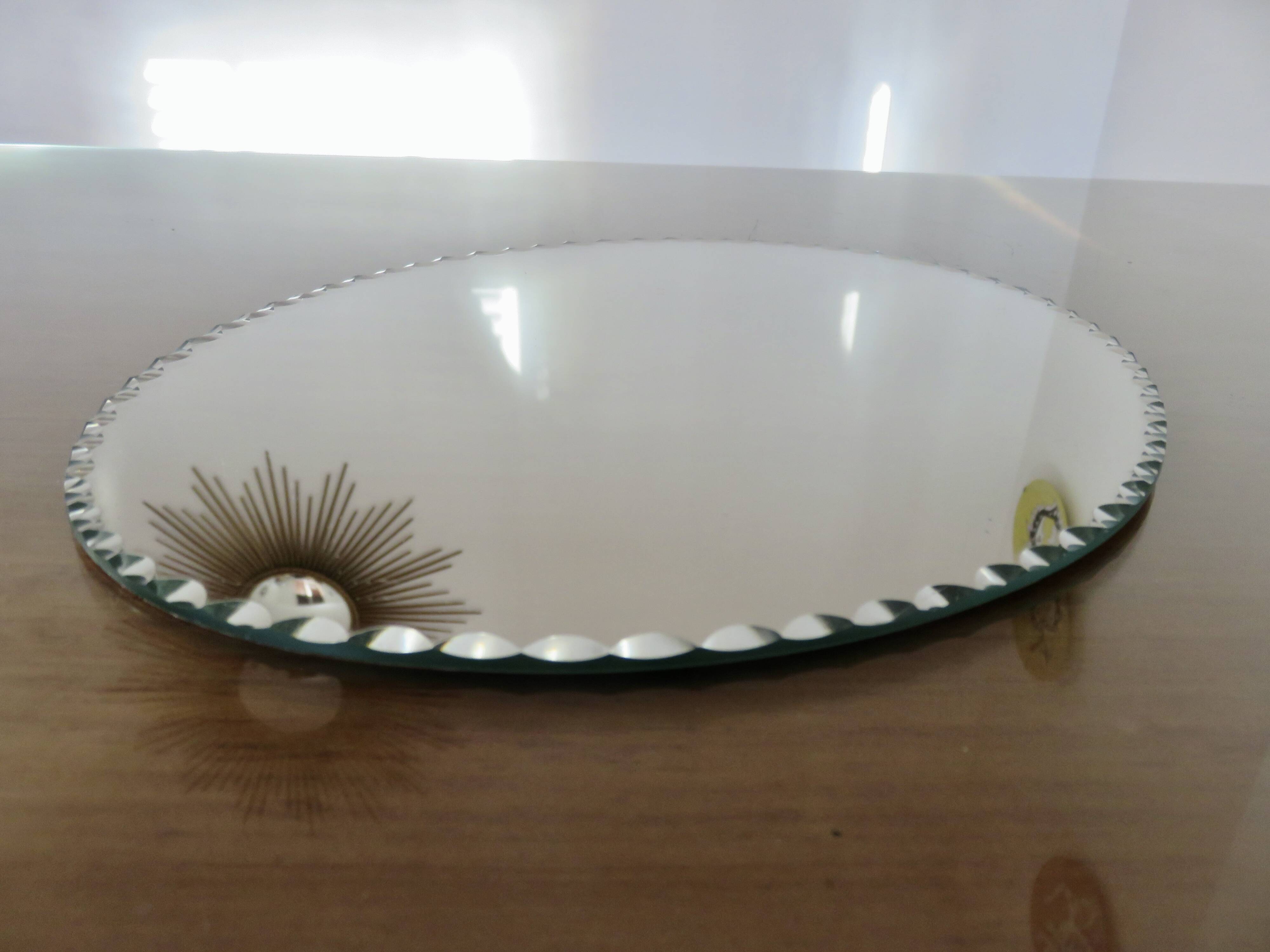 Old oval mirror, beveled, art deco, to put down, 40s 50s