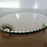 Old oval mirror, beveled, art deco, to put down, 40s 50s