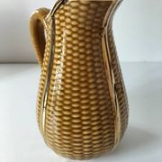 Corn cob slipware jug – gilded highlights