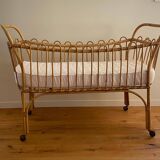 Vintage rattan cradle