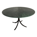 Round dining table – green marble & wrought iron