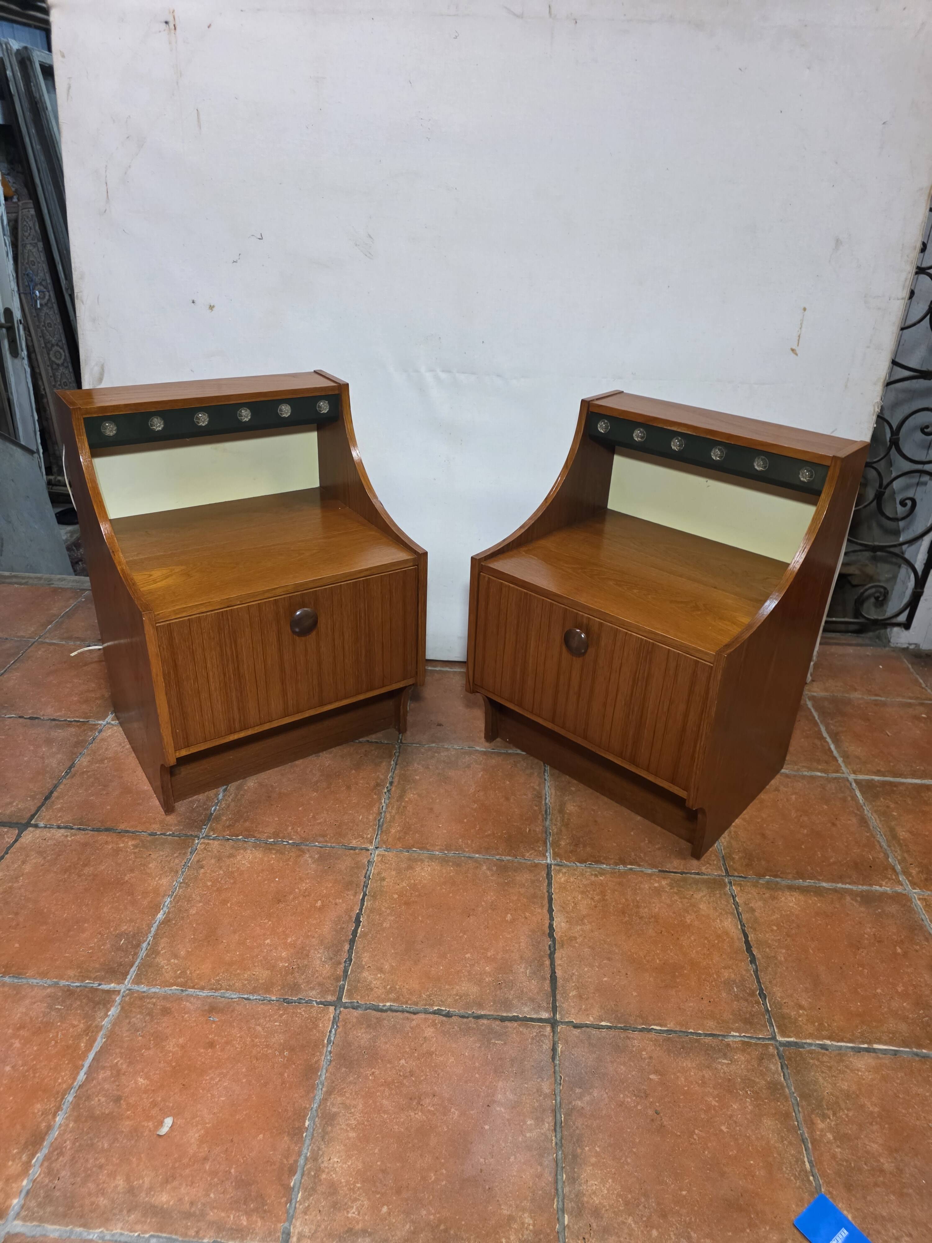Pair of Scandinavian teak bedside tables from the 1960s.