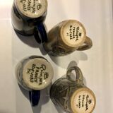 Series of 4 Mugs Art Deco Quimper HB - Line "Odetta"