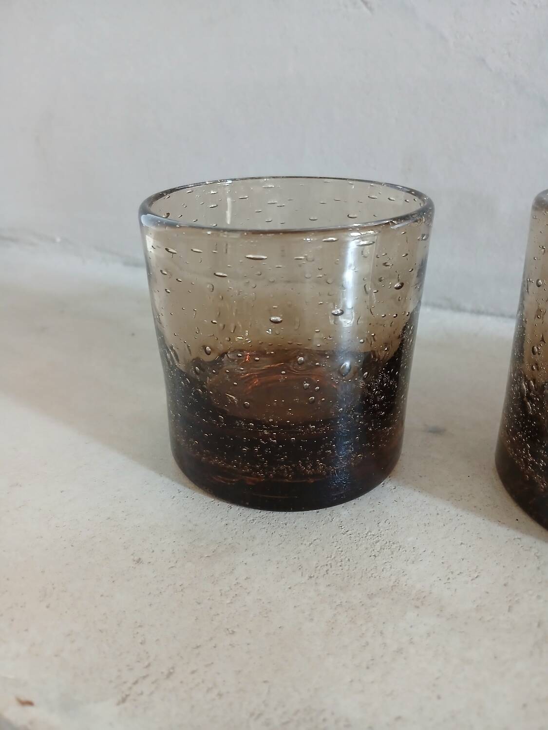 4 bubble glass water glasses