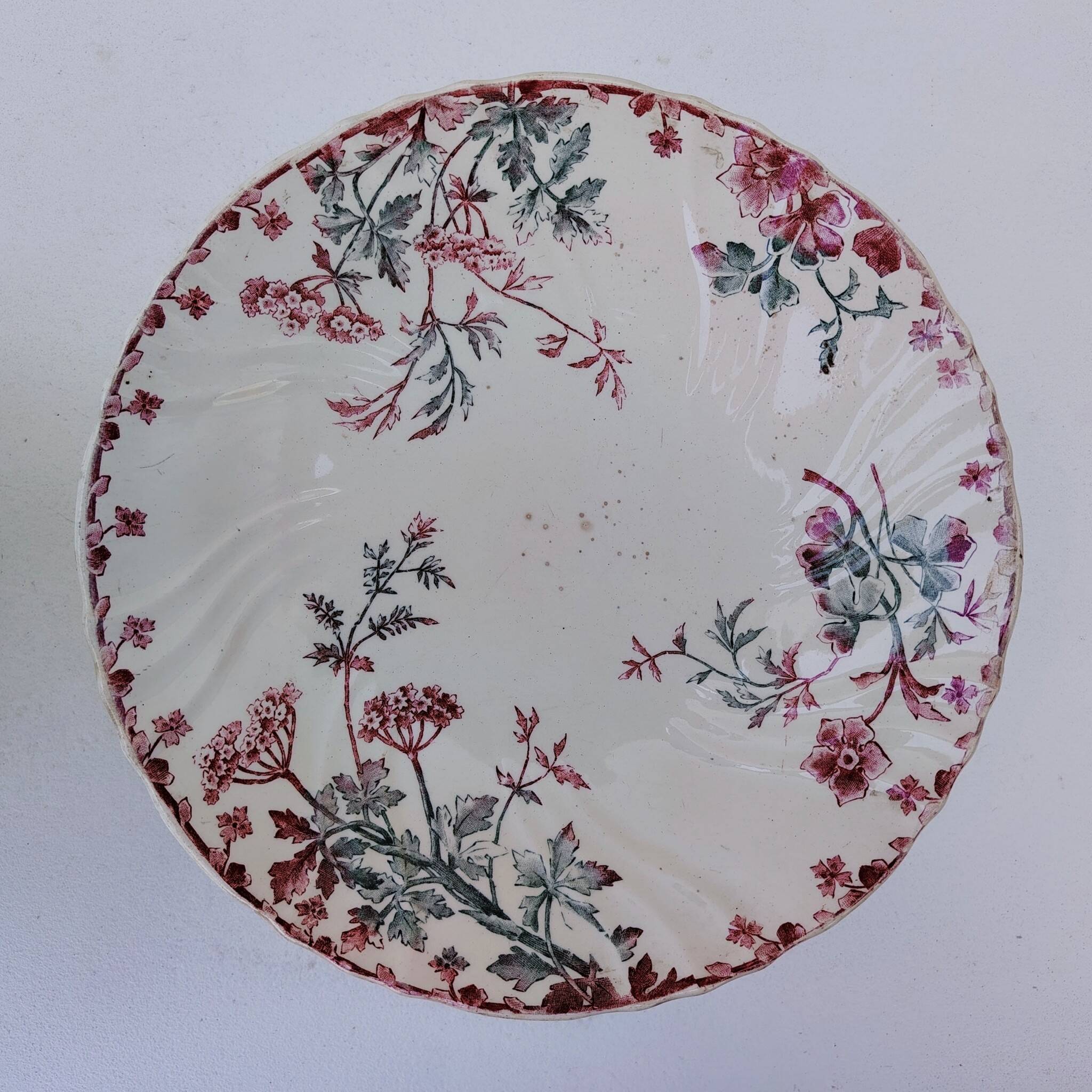 Paire de compotiers, faïence Longwy, modèle été