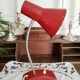Red and gold cocotte lamp, flexible, 1950s