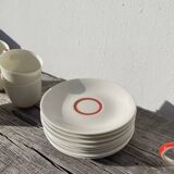 8 tasses en porcelaine fine blanche de Limoges Art déco