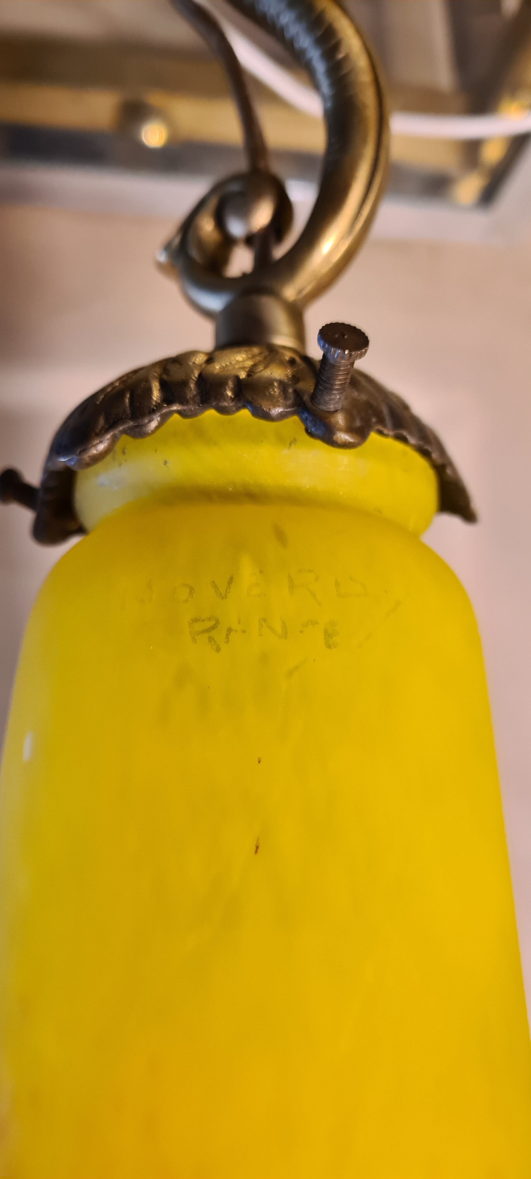 Lamp Dauphin bronze 1920 with tulip signed (Noverdy France) 32x11