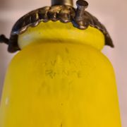 Lamp Dauphin bronze 1920 with tulip signed (Noverdy France) 32x11