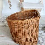 Vintage woven wicker wall basket