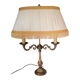 Empire style hot water bottle lamp with fabric lampshade / vintage 50-60s