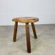 Brutalist tripod stool in solid wood