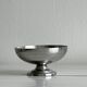 5 silver metal cups.