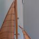 Wooden boat model sailboat