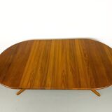 Danish Round Teak Dining Table with Extensions, 1970s