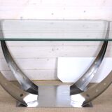 Vintage metal chrome eiffel tower console table