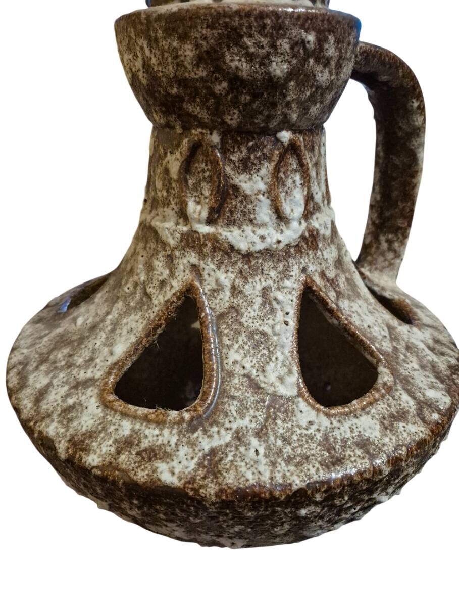 Pied de lampe brutaliste, fat lava 1970