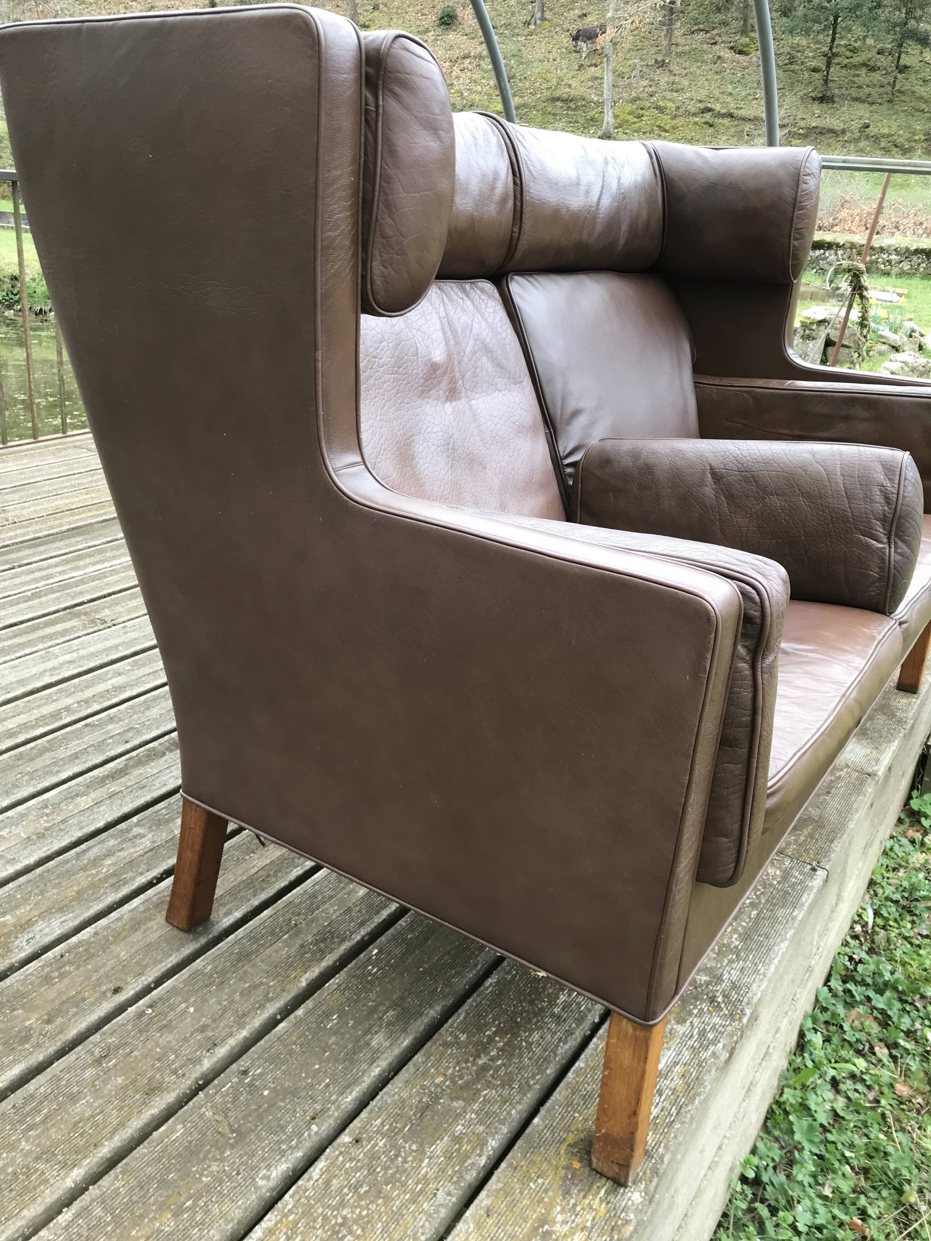 Borge Mogensen 2-seater leather sofa 2192