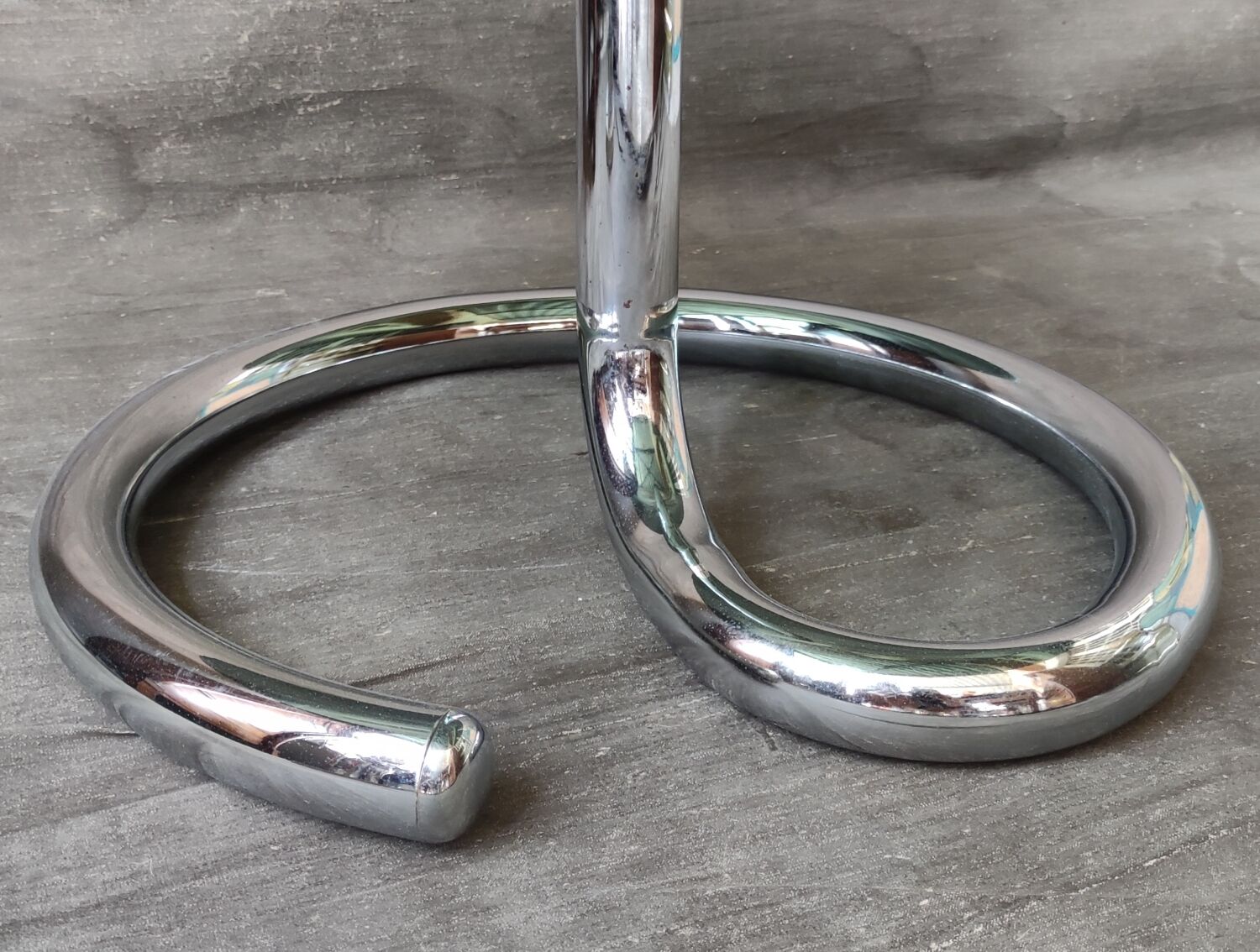 1970s coffee table in smoked glass and chrome