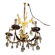 Five-light chandelier in chiseled bronze and crystal