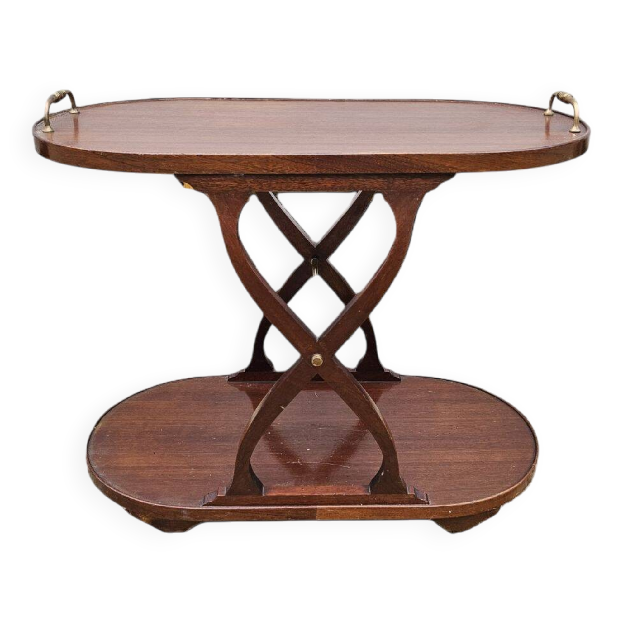 60s Mahogany Rolling Serving Trolley