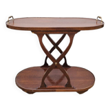 60s Mahogany Rolling Serving Trolley
