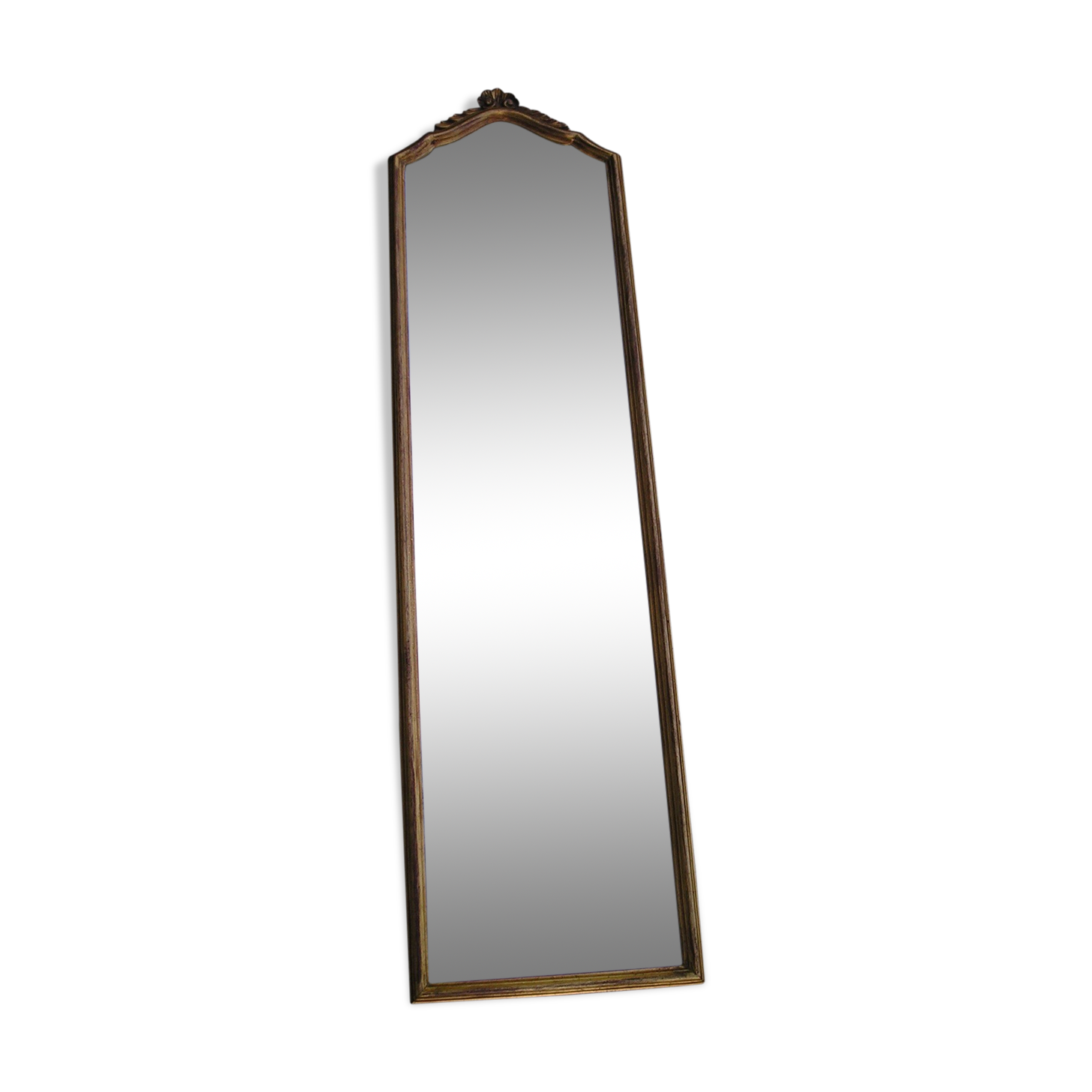 70s foot mirror in gilded wood 110 x 27 cms