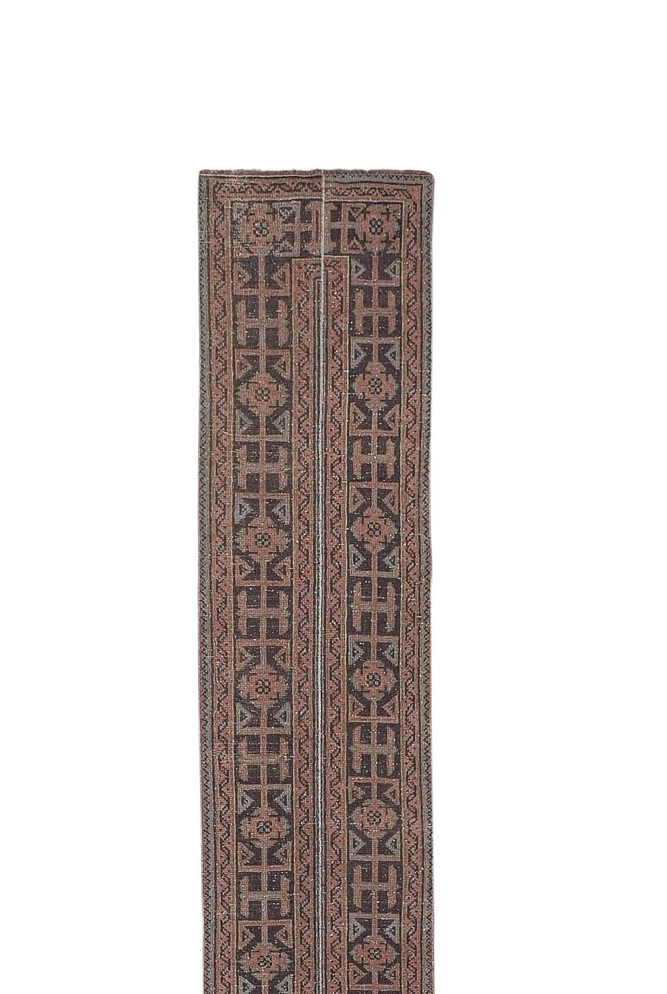 Vintage Turkish hallway rug 60x633 cm