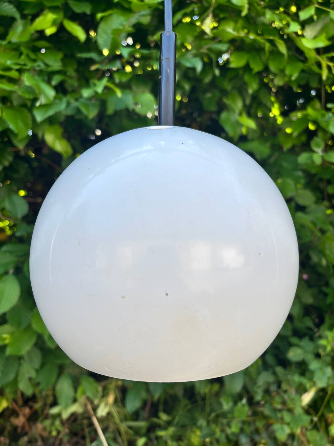 White metal eye ball pendant light by LITA vintage 1970