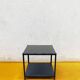 Square coffee table, all black, two glass tops