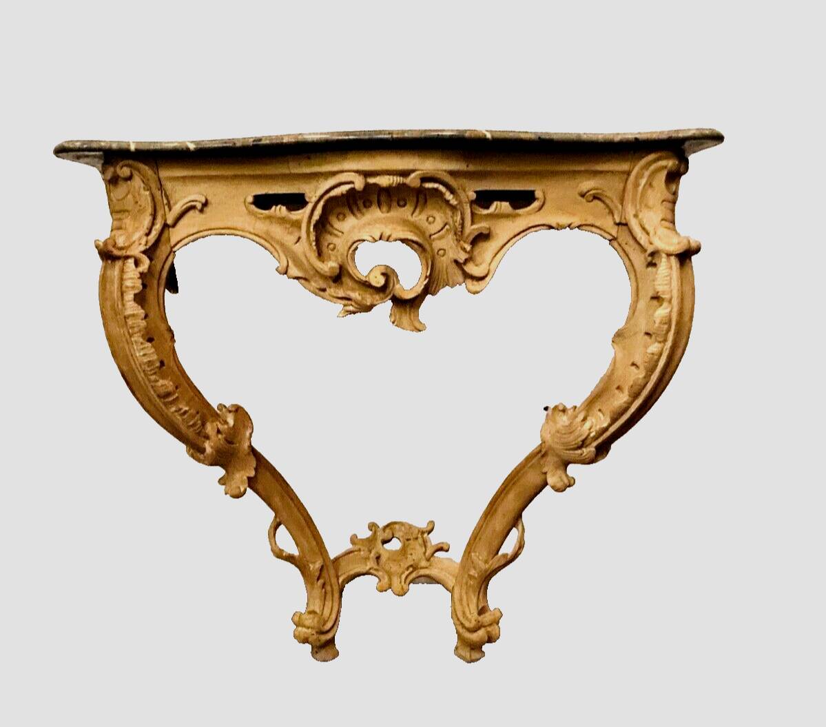 Louis XV style console in natural wood 19th century