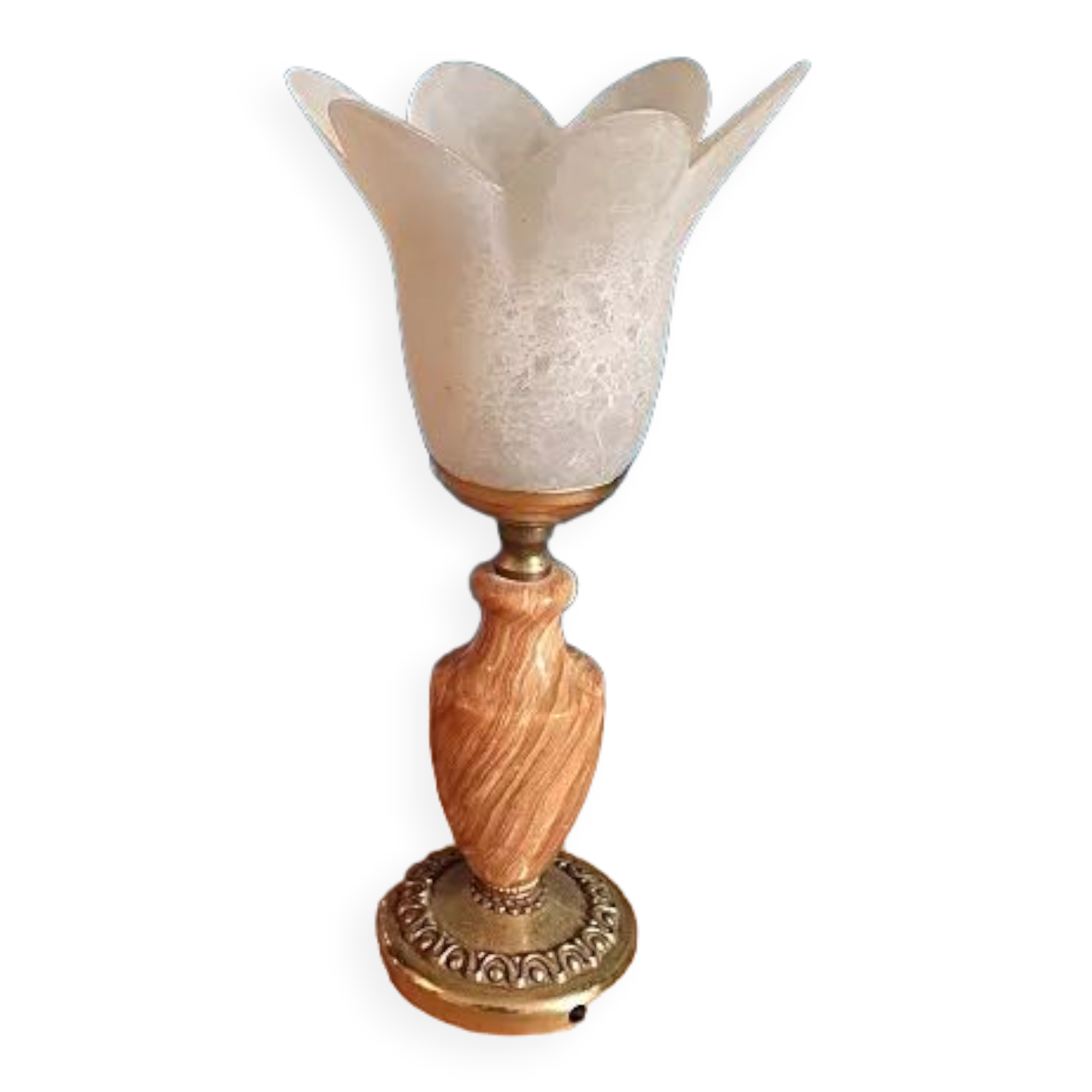 Bedside lamp marble brass tulip glass paste dp 0123259